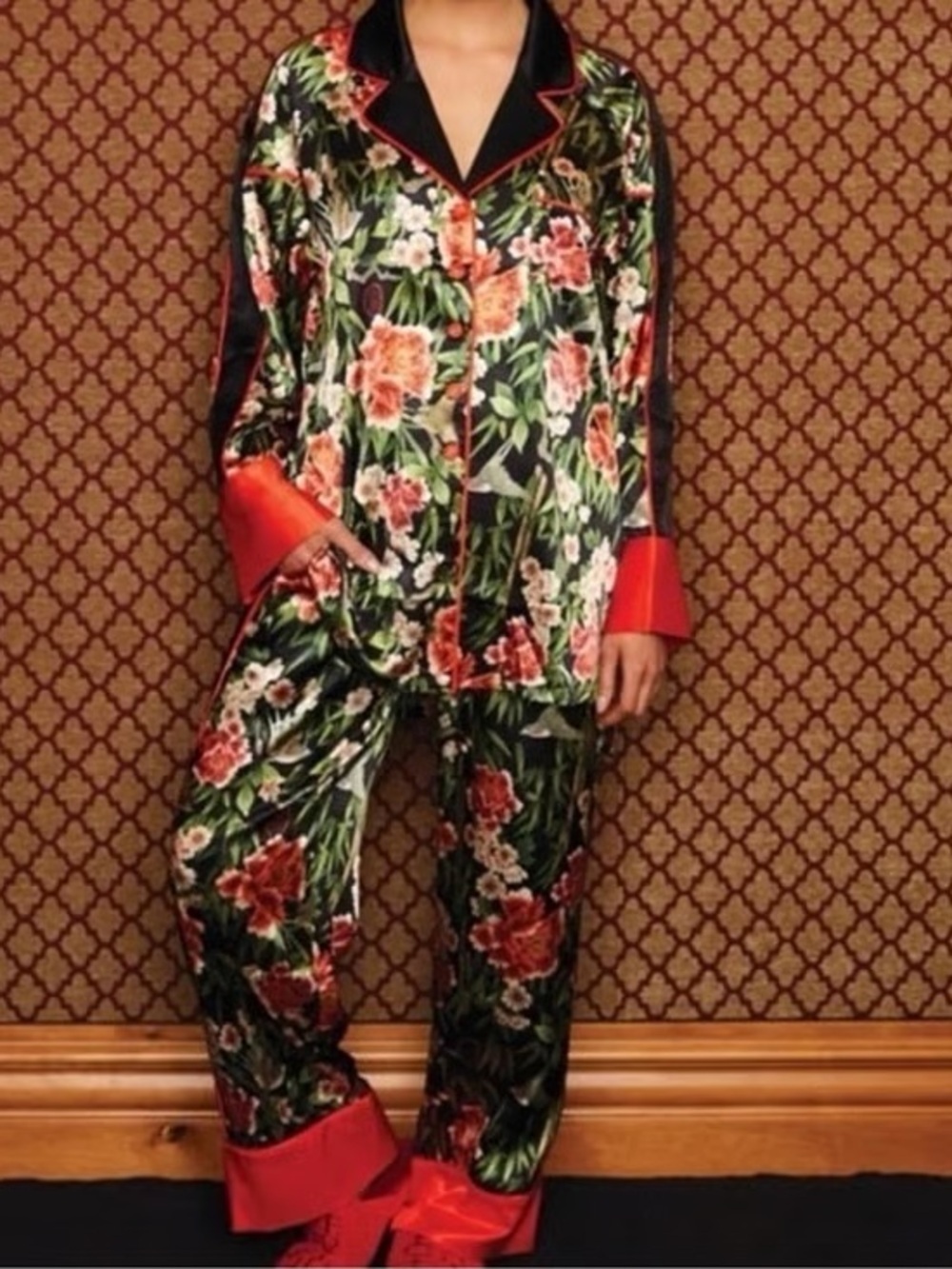 We are Hah x Free People Women's Straight Leg Floral Pajamas